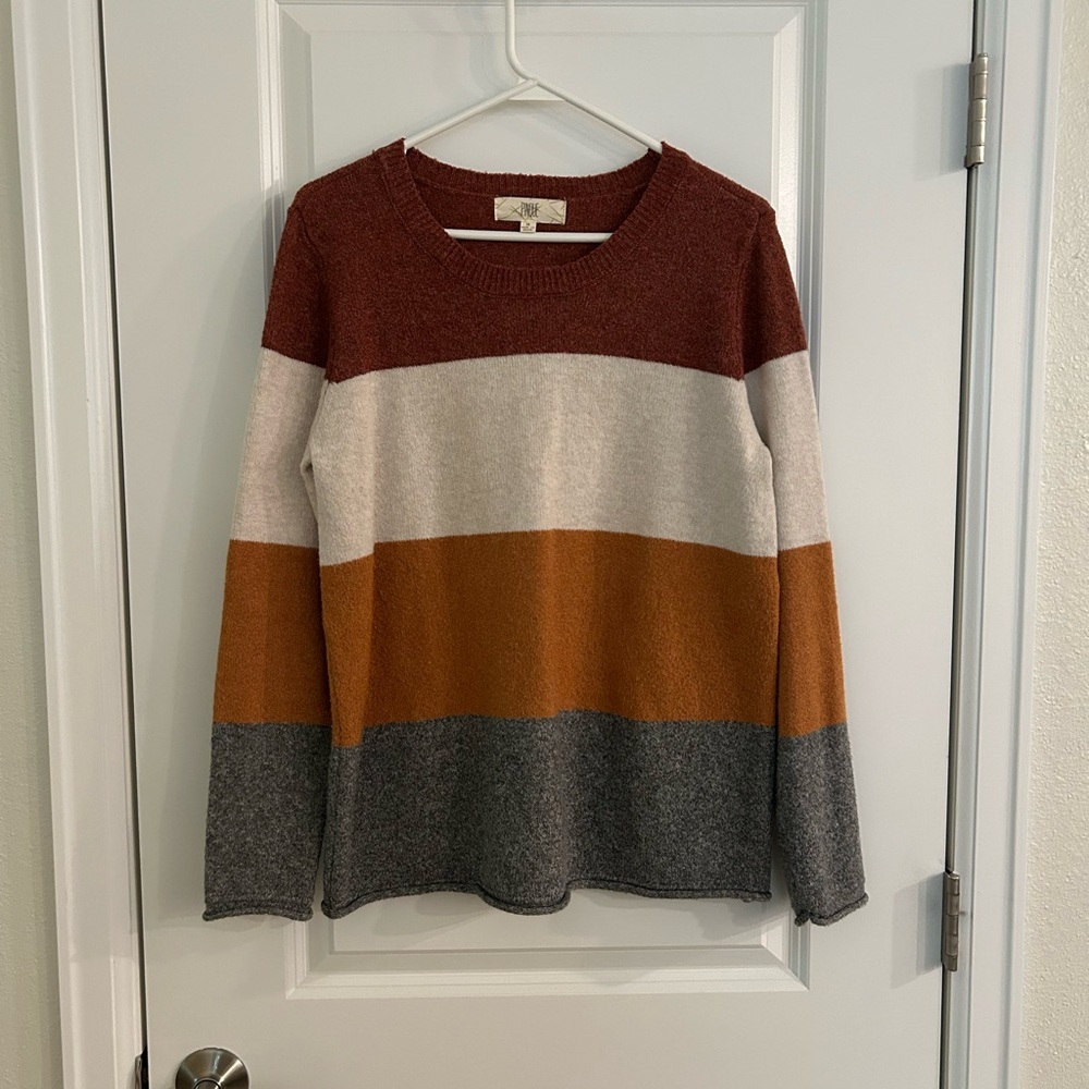 Pinque Colorblock Crew Neck Sweater NWOT